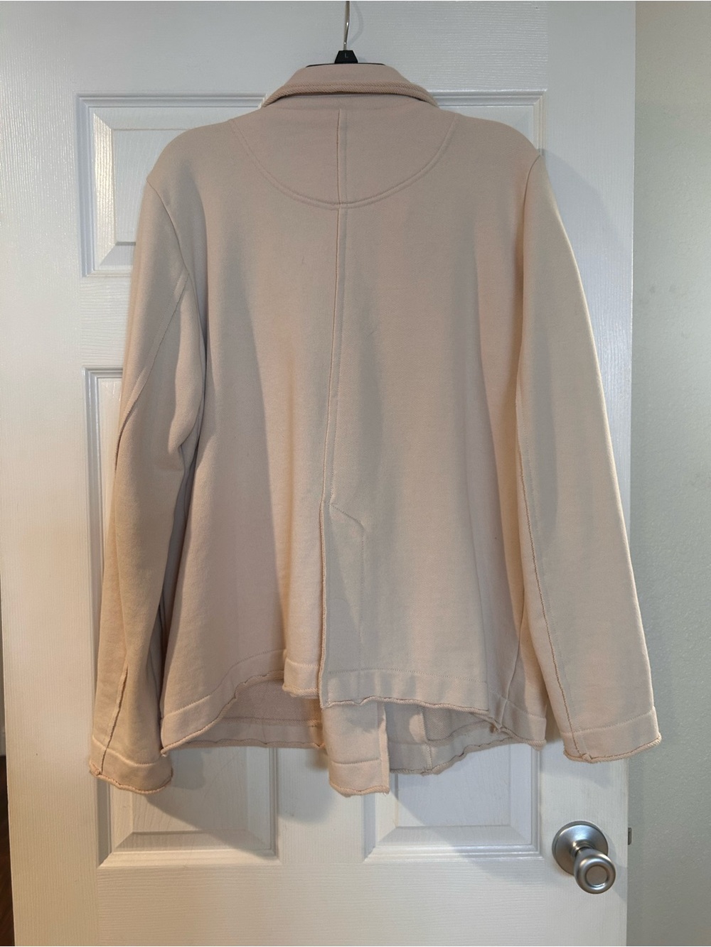 Pilcro Cream Double-Breasted Blazer with Frayed Trim - Picture 4 of 5